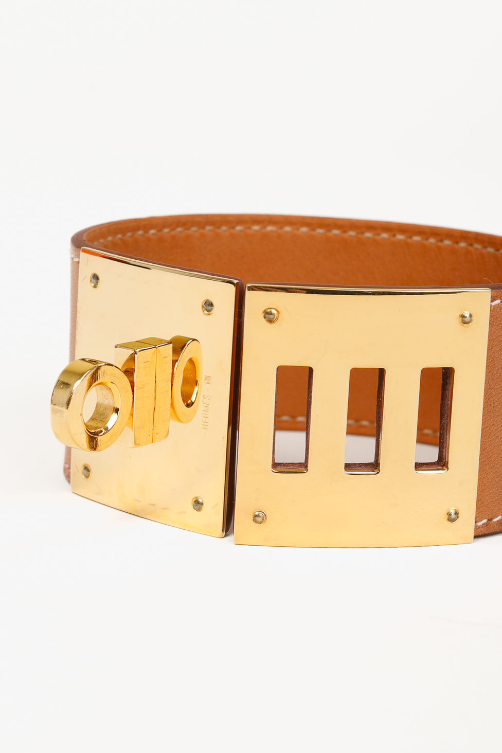 Hermes Kelly Dog Fauve Barenia Leather Bracelet