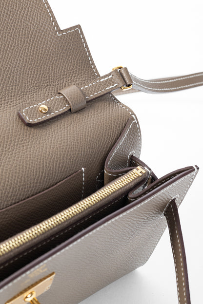 Hermes Kelly To Go Etoupe Epsom Leather GHW Wallet