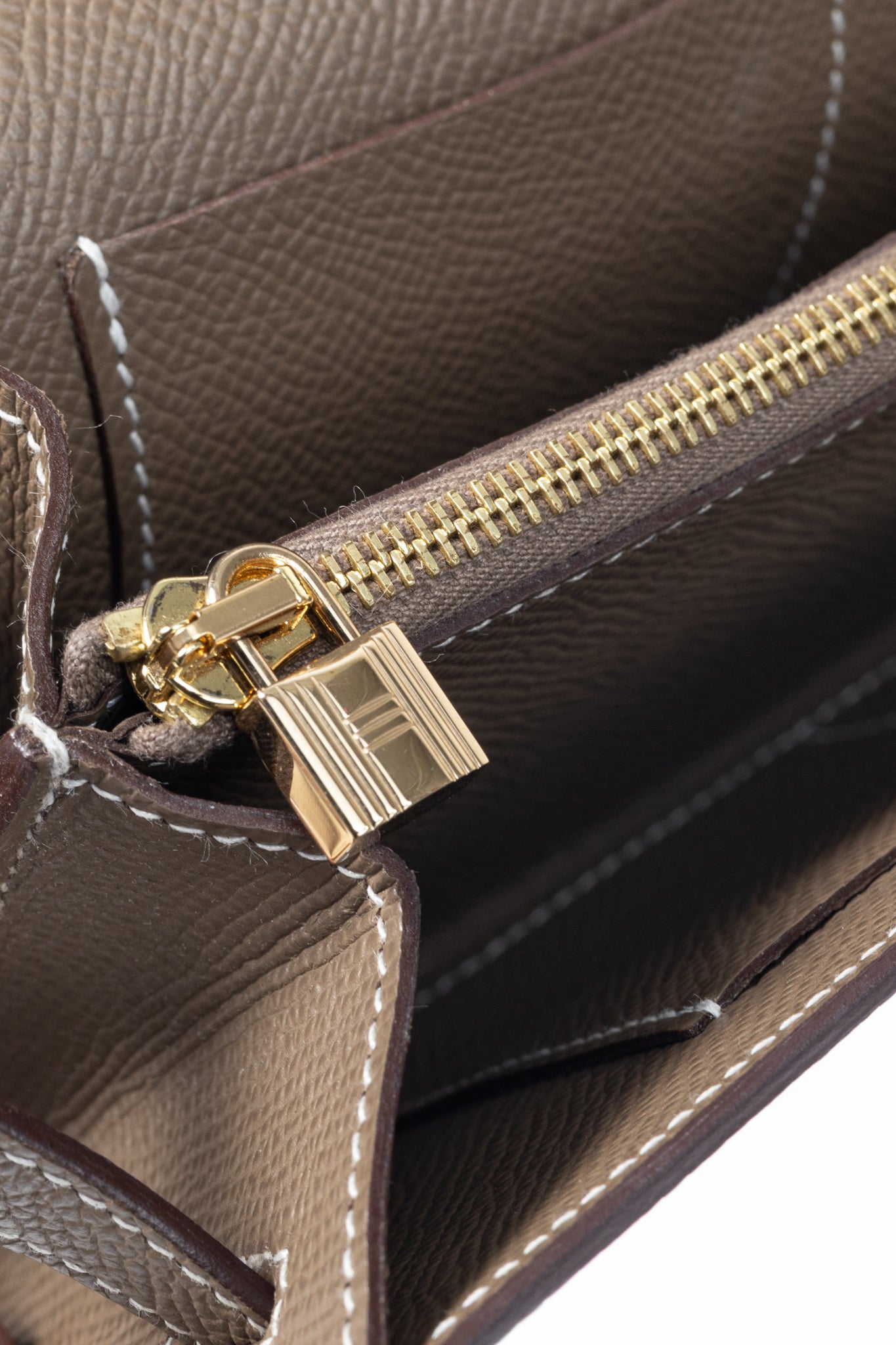 Hermes Kelly To Go Etoupe Epsom Leather GHW Wallet