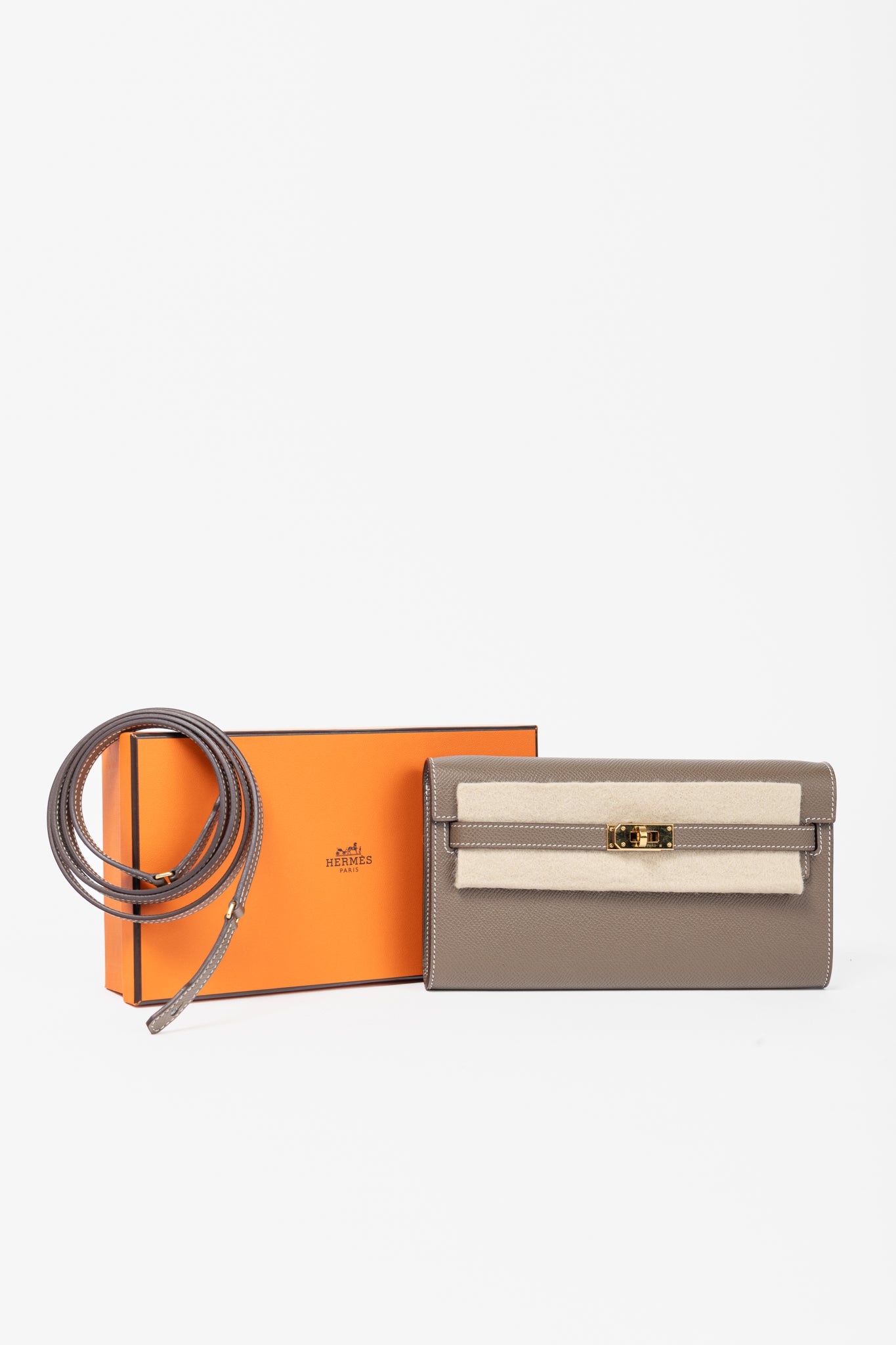 Hermes Kelly To Go Etoupe Epsom Leather GHW Wallet