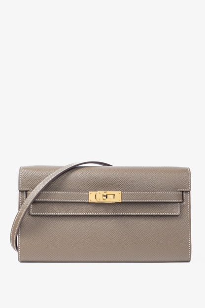 Hermes Kelly To Go Etoupe Epsom Leather GHW Wallet