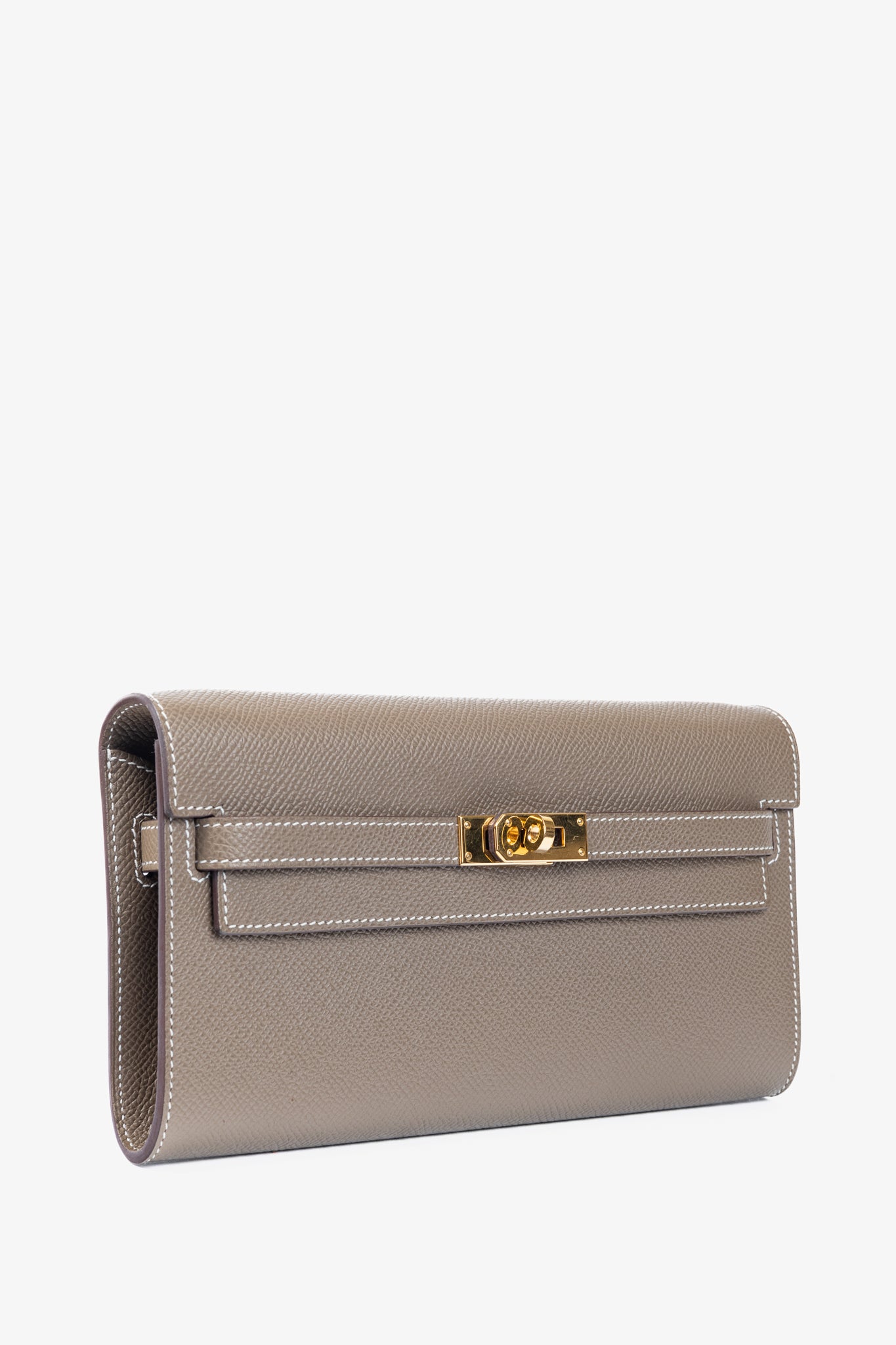 Hermes Kelly To Go Etoupe Epsom Leather GHW Wallet