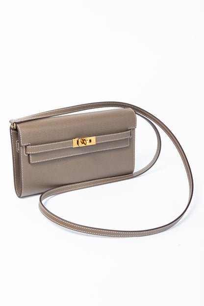 Hermes Kelly To Go Etoupe Epsom Leather GHW Wallet