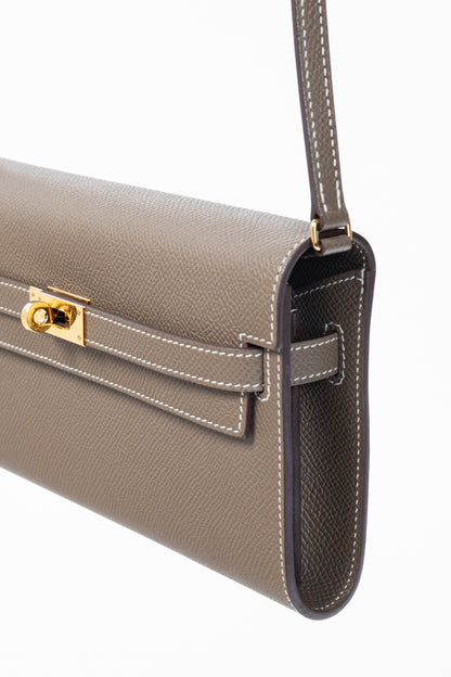 Hermes Kelly To Go Etoupe Epsom Leather GHW Wallet