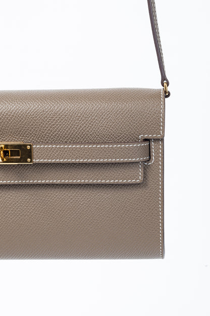 Hermes Kelly To Go Etoupe Epsom Leather GHW Wallet