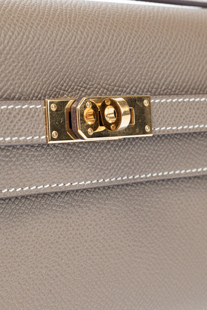 Hermes Kelly To Go Etoupe Epsom Leather GHW Wallet