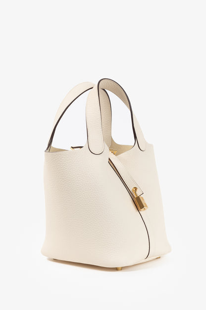 Hermes Picotin Lock 18 Nata Taurillon Clemence Leather Tote