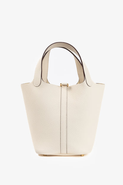 Hermes Picotin Lock 18 Nata Taurillon Clemence Leather Tote