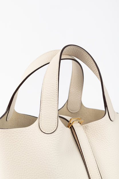 Hermes Picotin Lock 18 Nata Taurillon Clemence Leather Tote