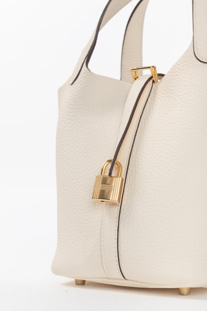 Hermes Picotin Lock 18 Nata Taurillon Clemence Leather Tote