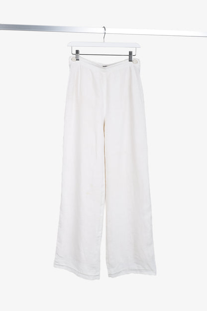 Hermes Vintage White Linen Sailor-Inspired Pant