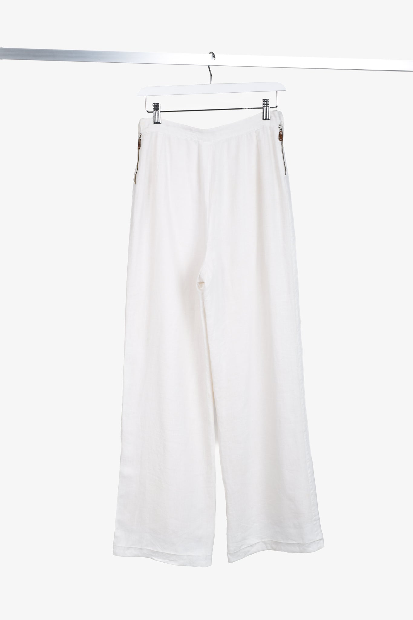 Hermes Vintage White Linen Sailor-Inspired Pant
