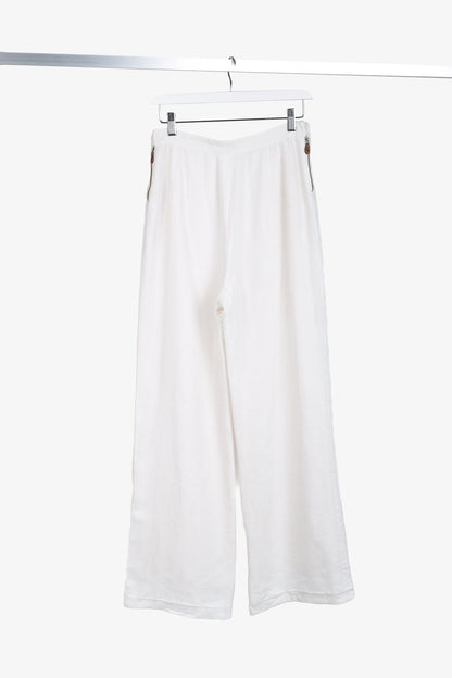 Hermes Vintage White Linen Sailor-Inspired Pant