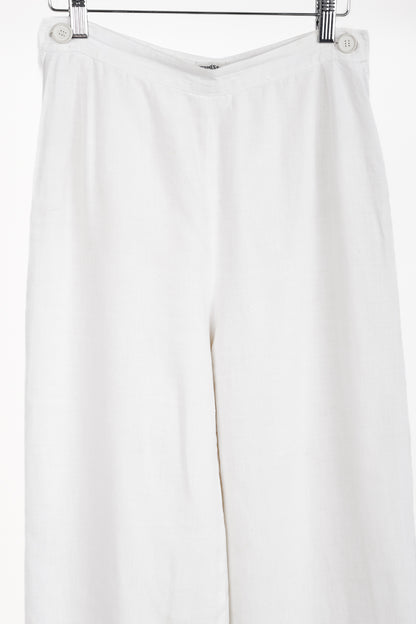 Hermes Vintage White Linen Sailor-Inspired Pant