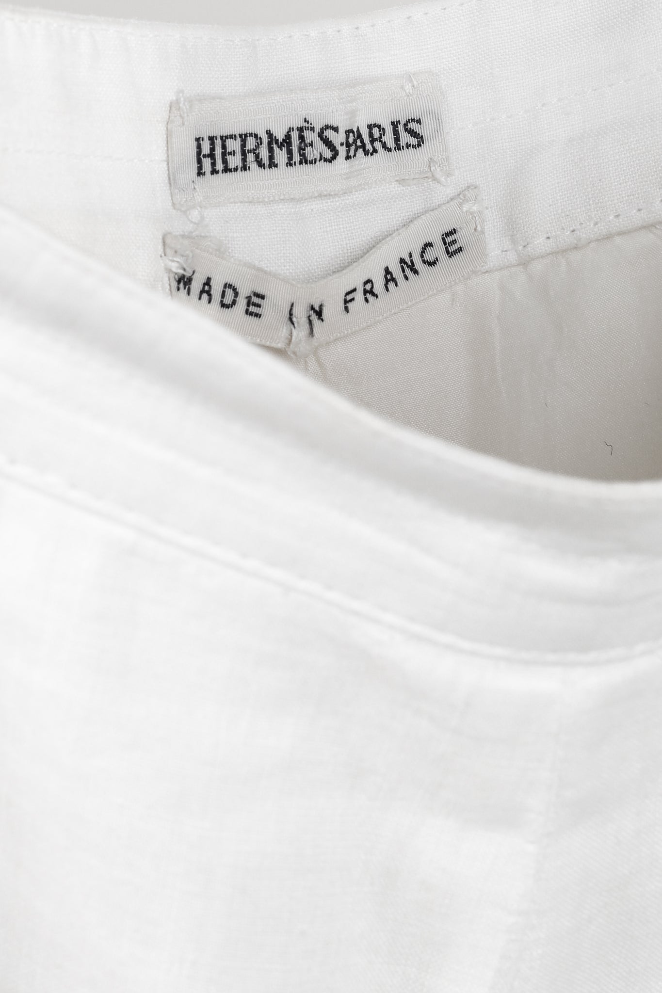 Hermes Vintage White Linen Sailor-Inspired Pant