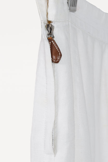 Hermes Vintage White Linen Sailor-Inspired Pant