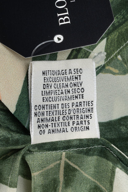 Hermes Cream & Green Silk Floral Buttoned Blouse