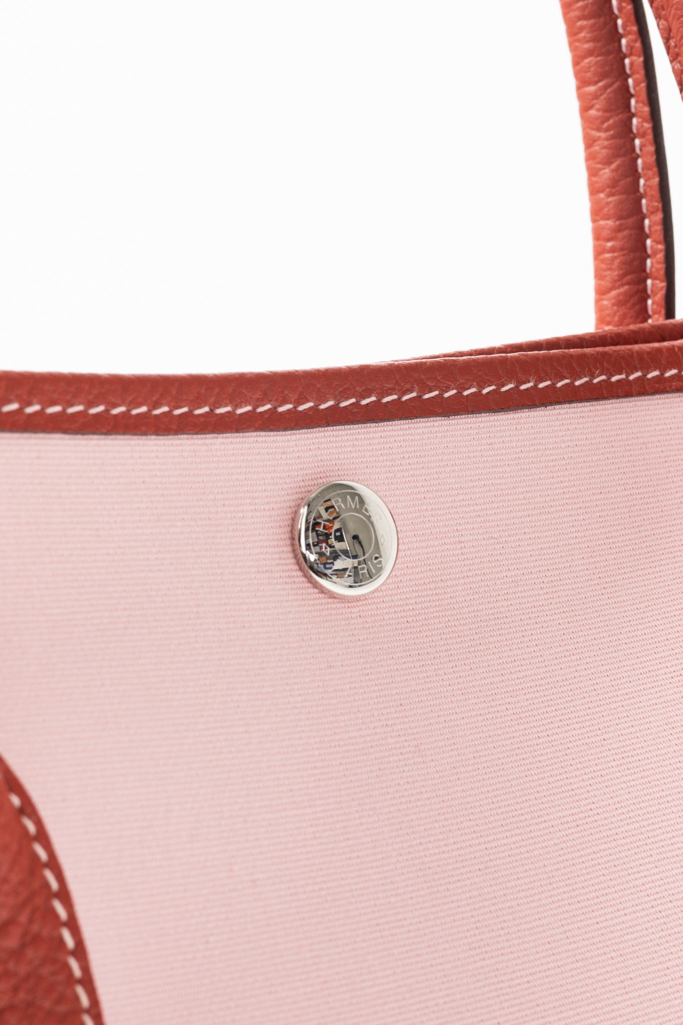 Hermes Garden Party 36 Sakura Toile Militaire & Rouge Duchesse Vache Country Tote