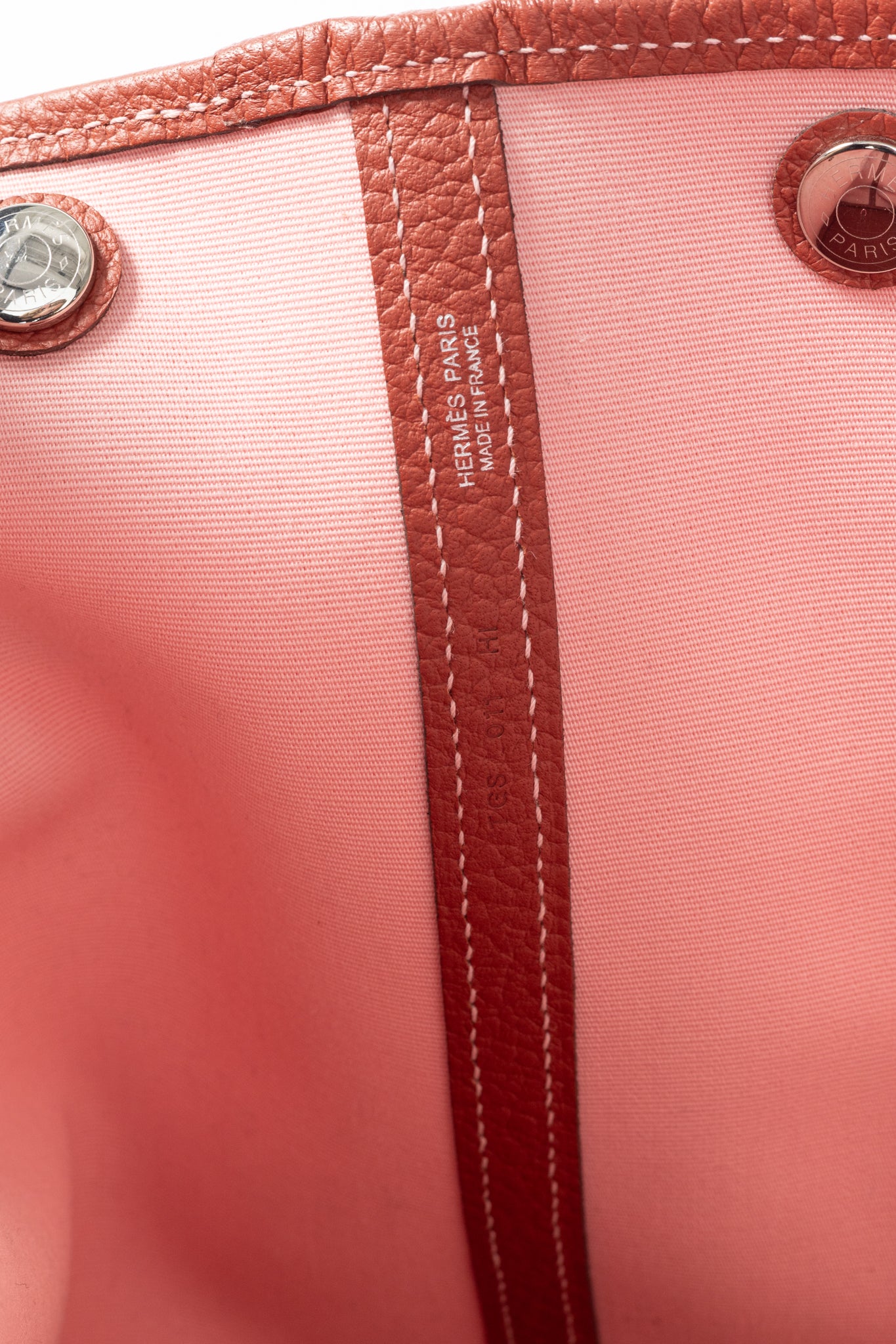 Hermes Garden Party 36 Sakura Toile Militaire & Rouge Duchesse Vache Country Tote