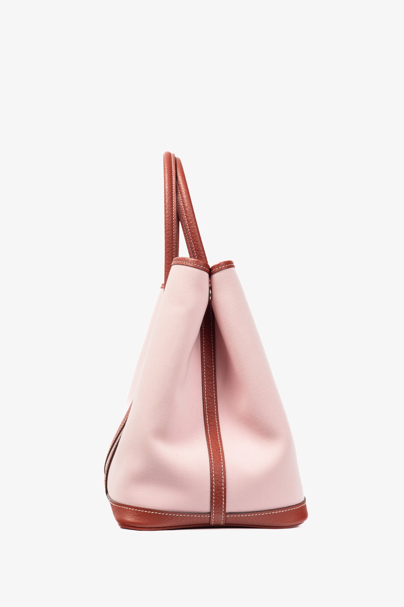 Hermes Garden Party 36 Sakura Toile Militaire & Rouge Duchesse Vache Country Tote