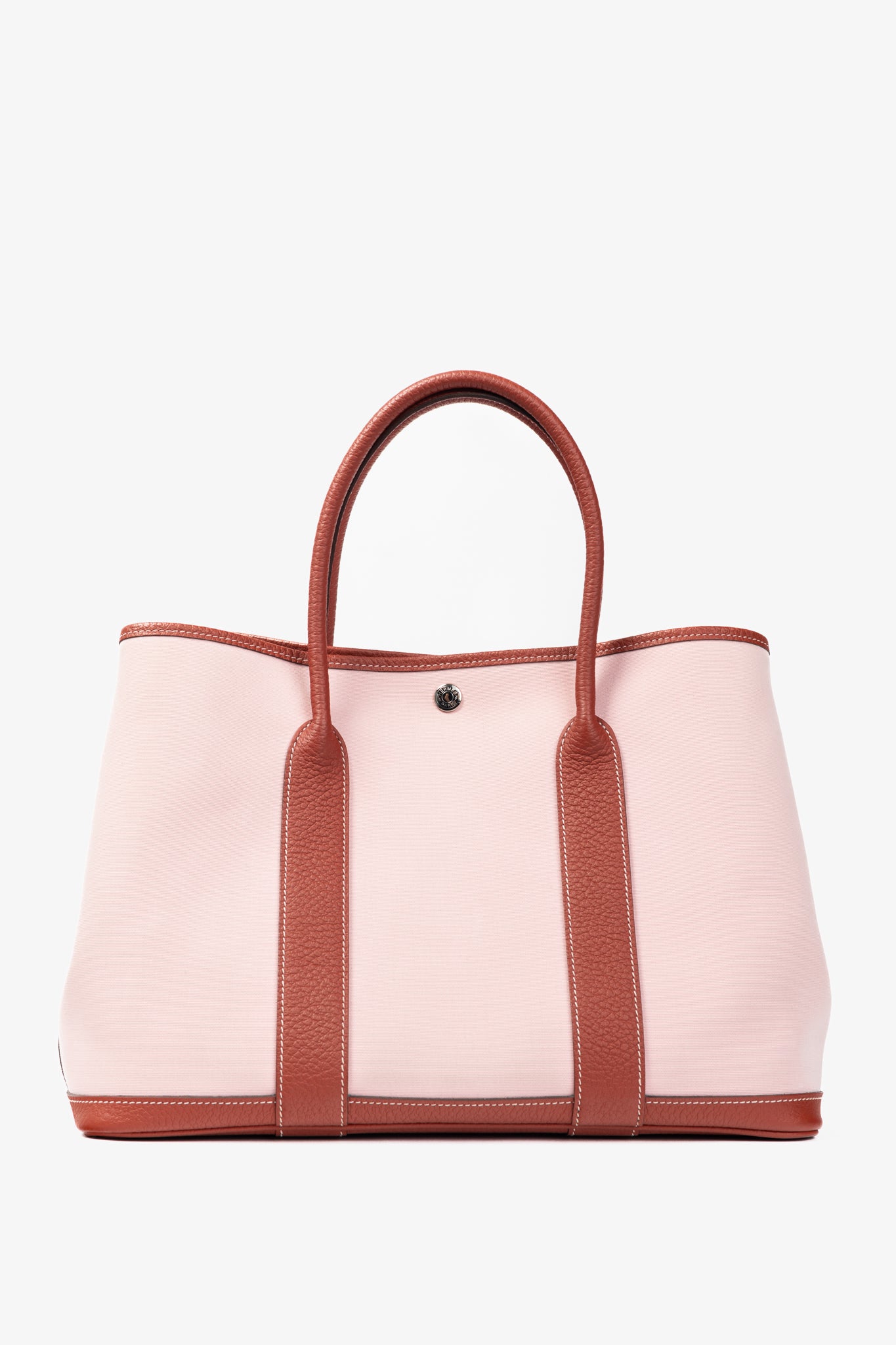 Hermes Garden Party 36 Sakura Toile Militaire & Rouge Duchesse Vache Country Tote