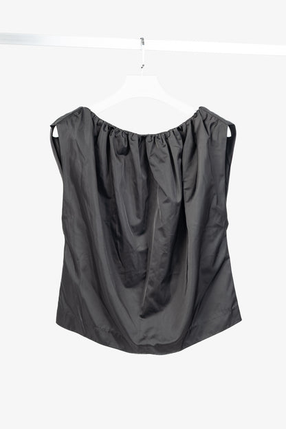 Herskind Martina Steel Satin Gathered Sleeveless Top
