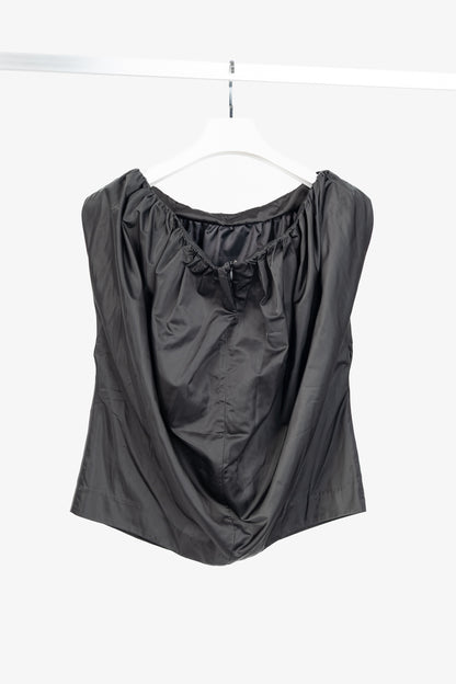 Herskind Martina Steel Satin Gathered Sleeveless Top