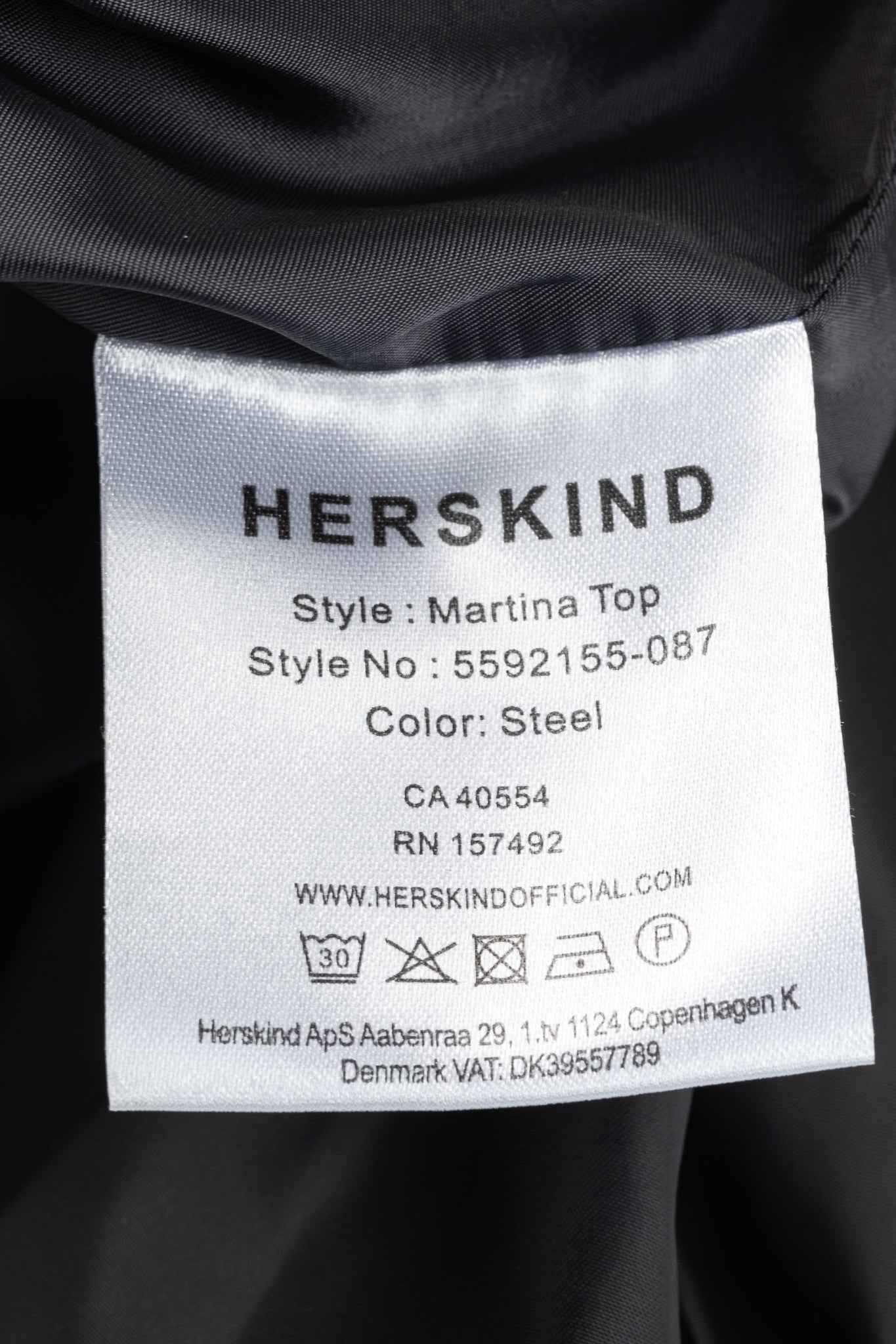 Herskind Martina Steel Satin Gathered Sleeveless Top