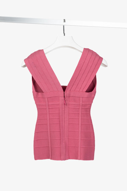 Herve Leger Pink Sleeveless Bandage Top