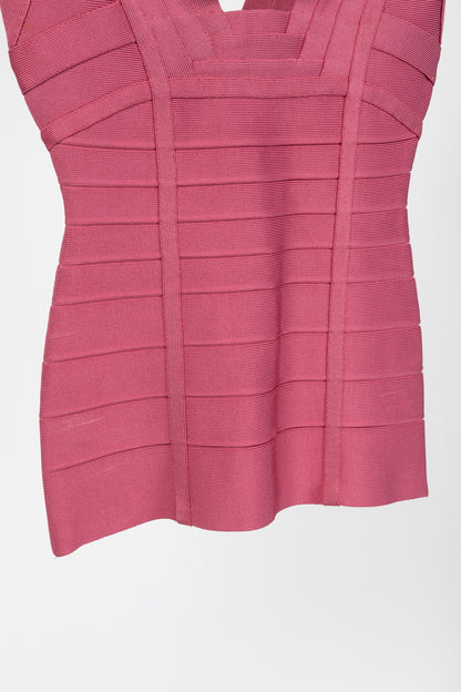 Herve Leger Pink Sleeveless Bandage Top