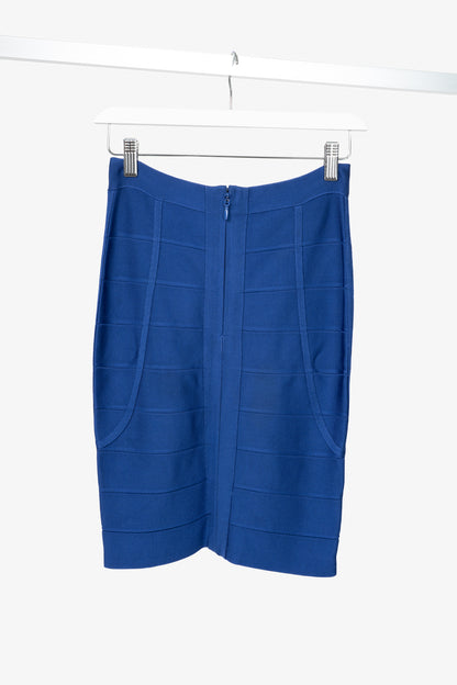 Herve Leger Elias Blusaphire Bandage Pencil Skirt