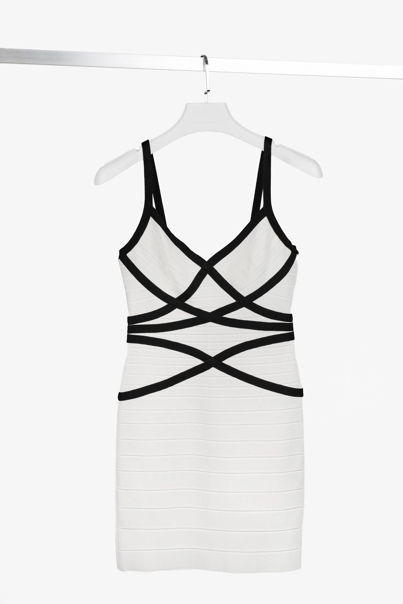 Herve Leger Capreace Alabaster Bandage Dress