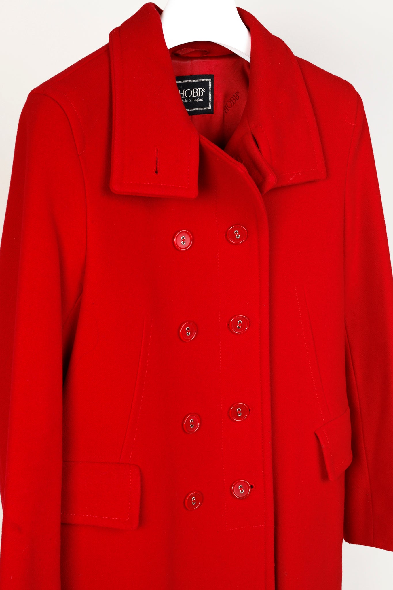 Hobbs Red Wool & Cashmere Blend Double-Breasted Coat