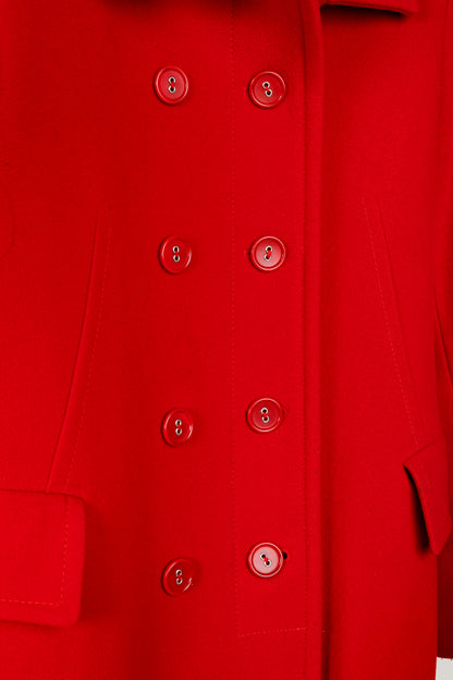 Hobbs Red Wool & Cashmere Blend Double-Breasted Coat