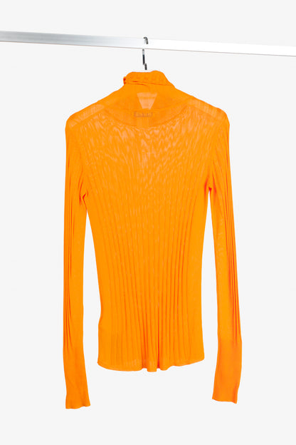 Hope Shape Orange Ribbed Turtleneck Sweater