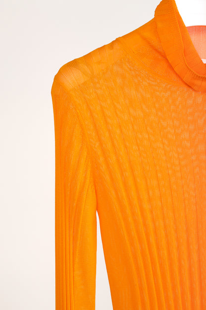 Hope Shape Orange Ribbed Turtleneck Sweater