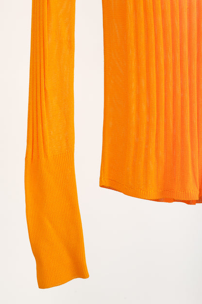 Hope Shape Orange Ribbed Turtleneck Sweater