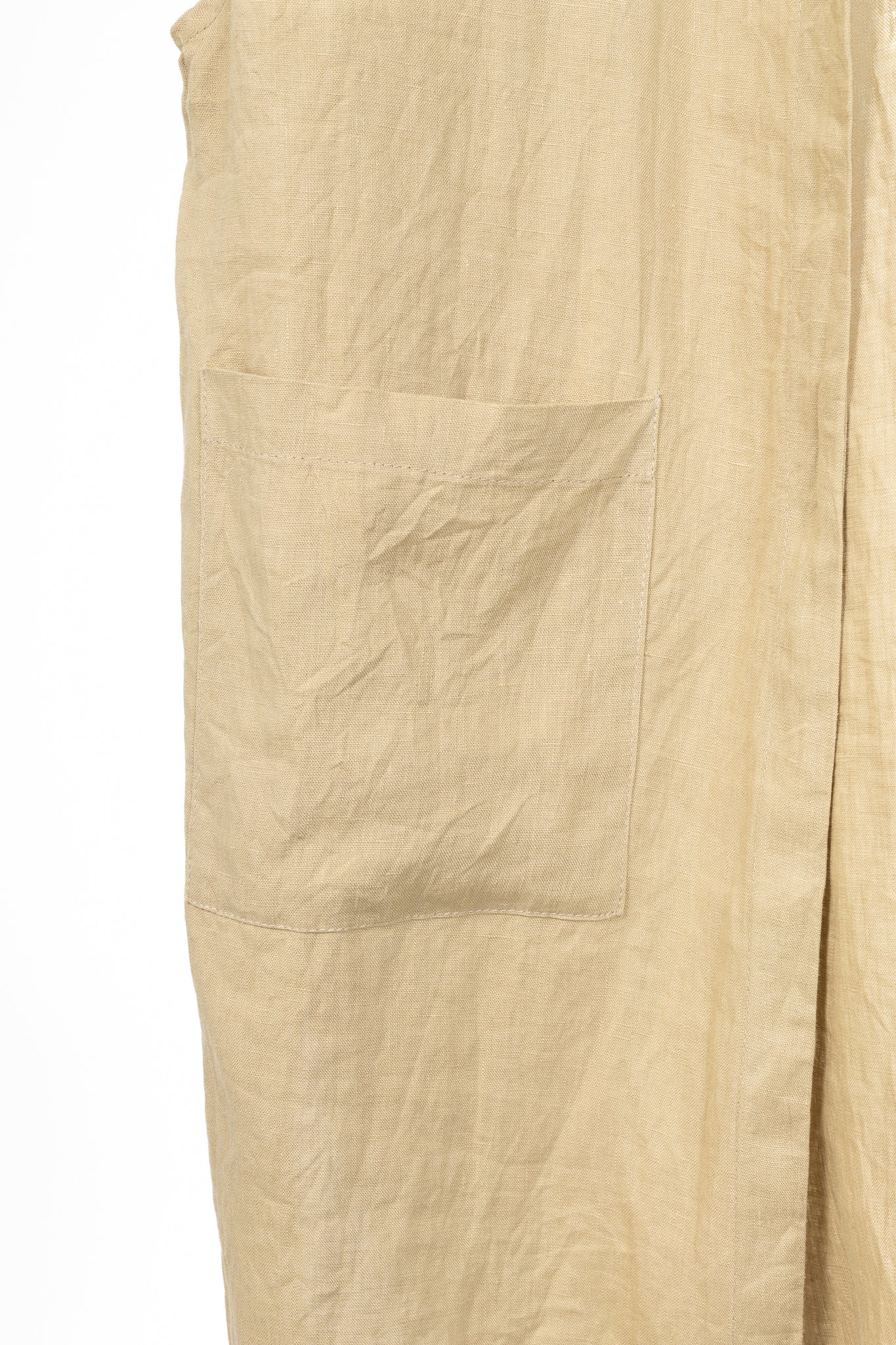 IN THE MIDDLE Ibiza Tan Linen Open-Front Hoodie Vest