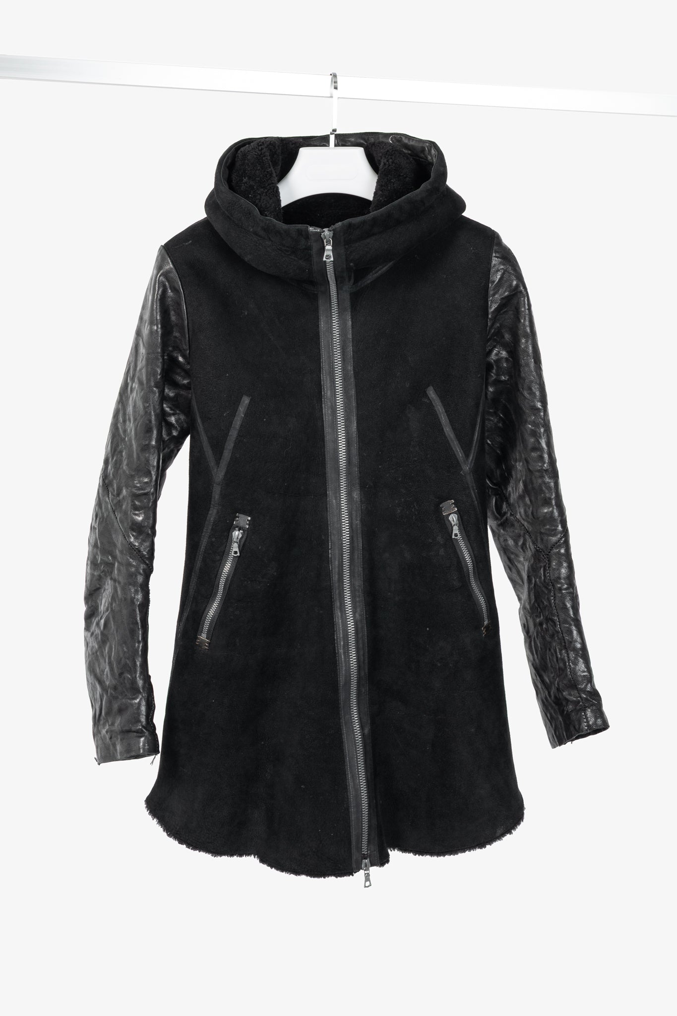 Isaac Sellam Experience Arnaqueuse Noir Hooded Shearling Coat