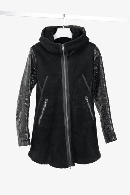 Isaac Sellam Experience Arnaqueuse Noir Hooded Shearling Coat