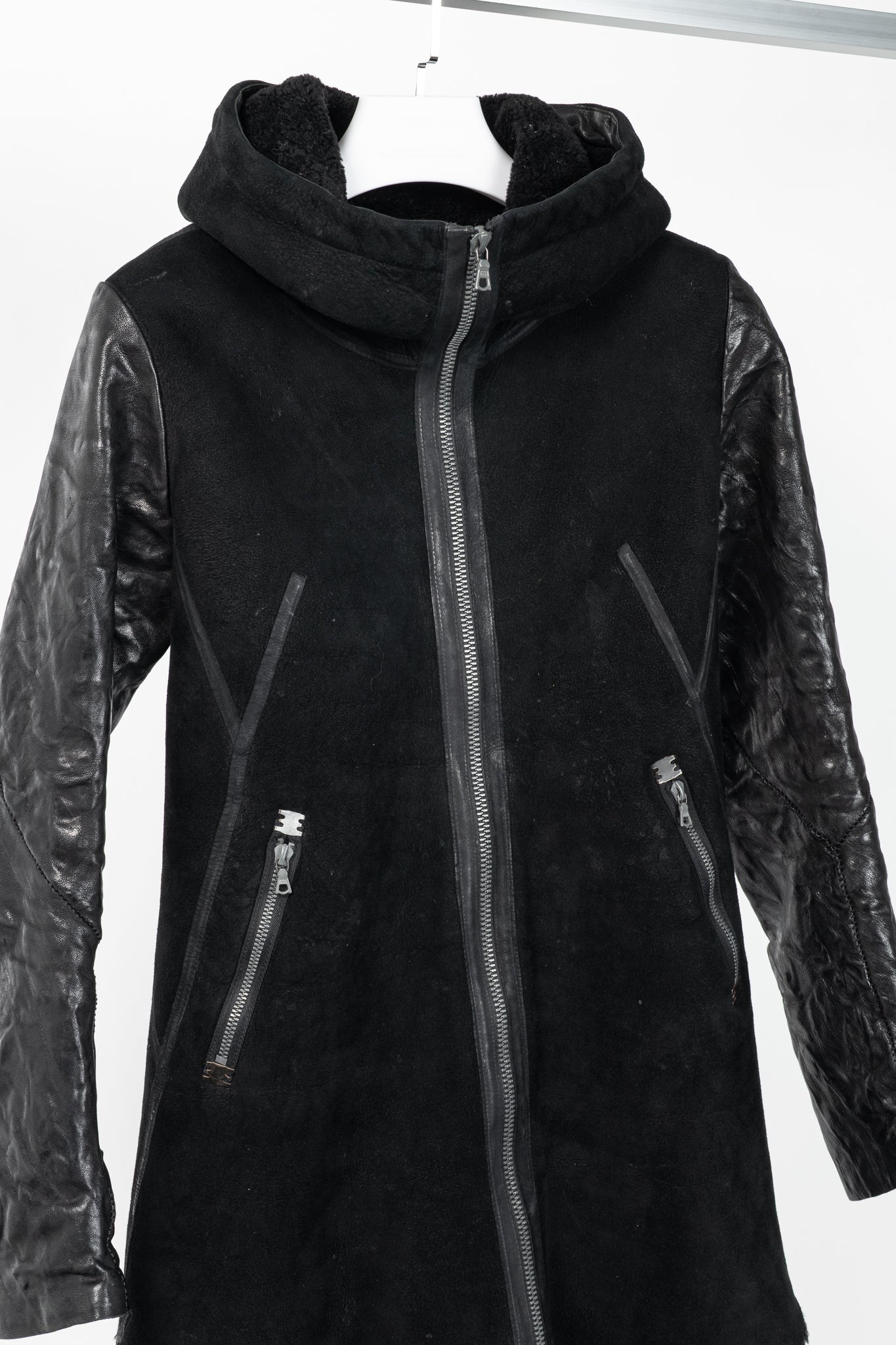 Isaac Sellam Experience Arnaqueuse Noir Hooded Shearling Coat
