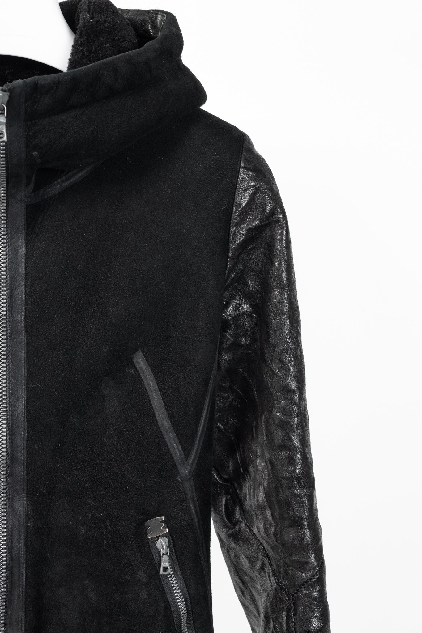 Isaac Sellam Experience Arnaqueuse Noir Hooded Shearling Coat
