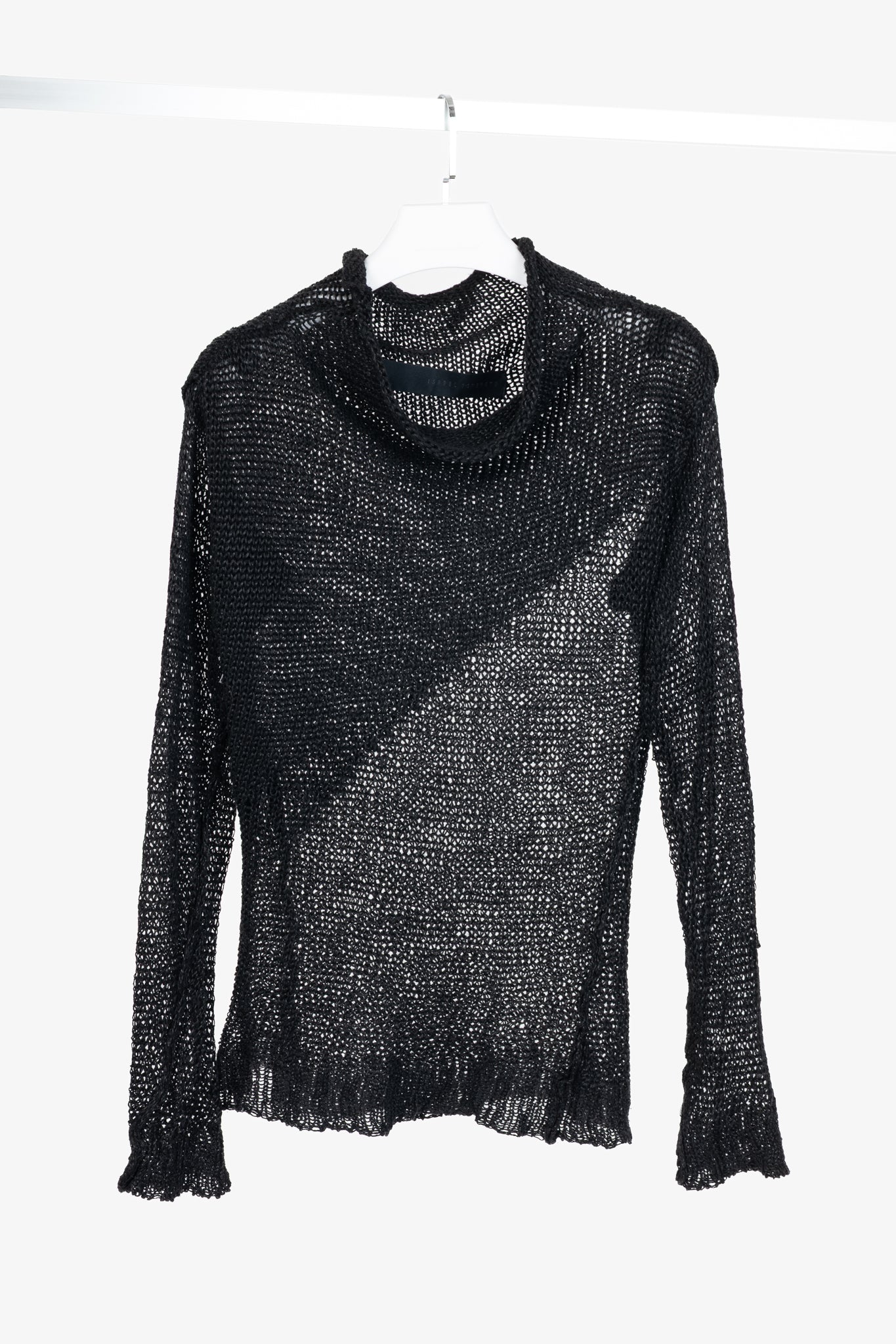 Isabel Benenato SS12 Black Linen Cowl Sweater
