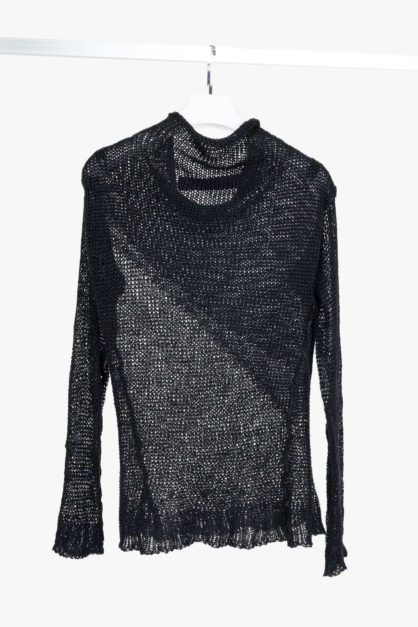 Isabel Benenato SS12 Black Linen Cowl Sweater