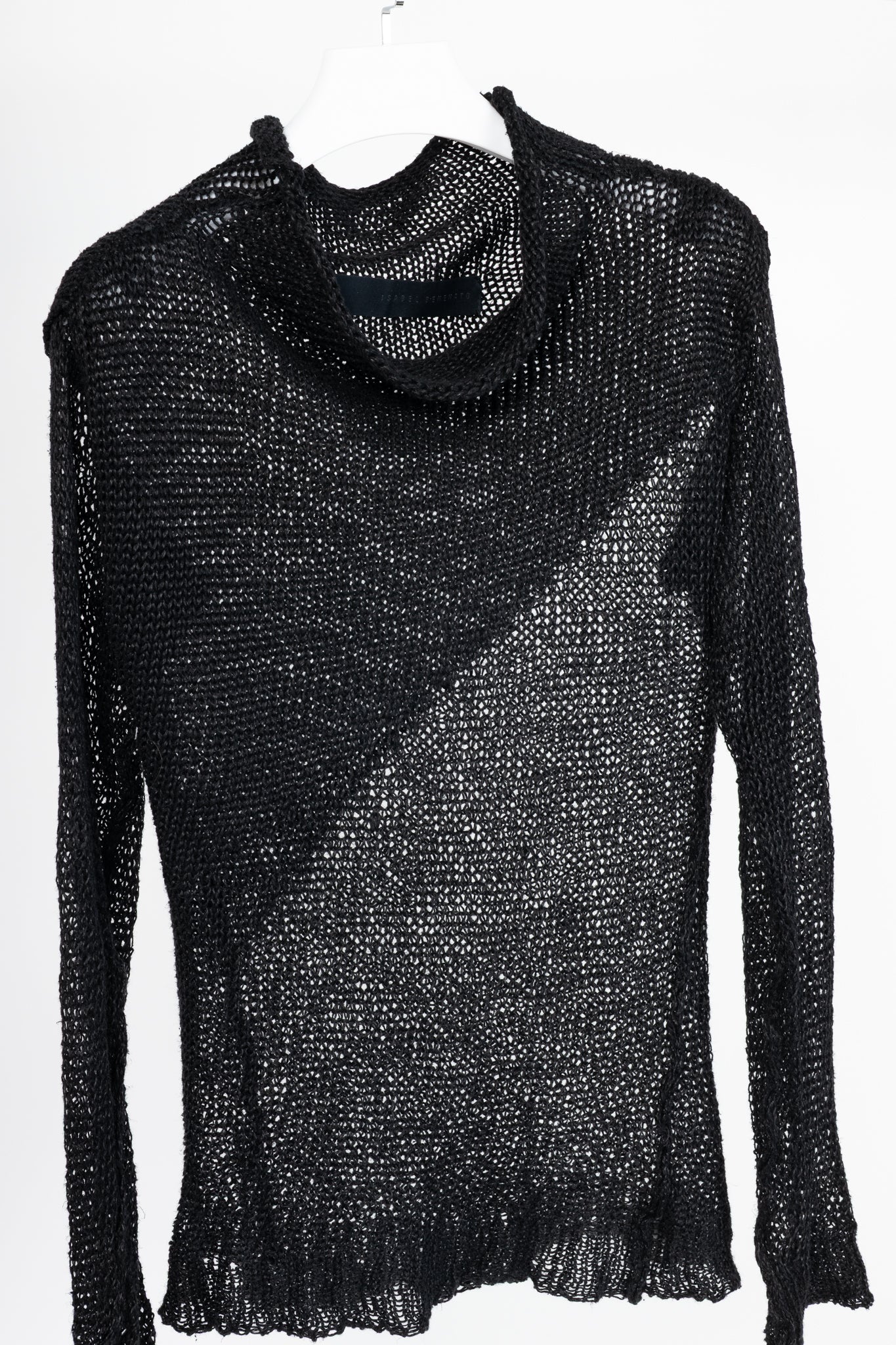 Isabel Benenato SS12 Black Linen Cowl Sweater