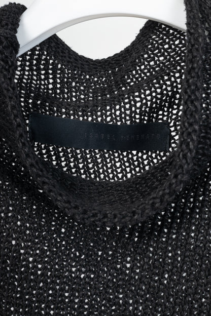 Isabel Benenato SS12 Black Linen Cowl Sweater