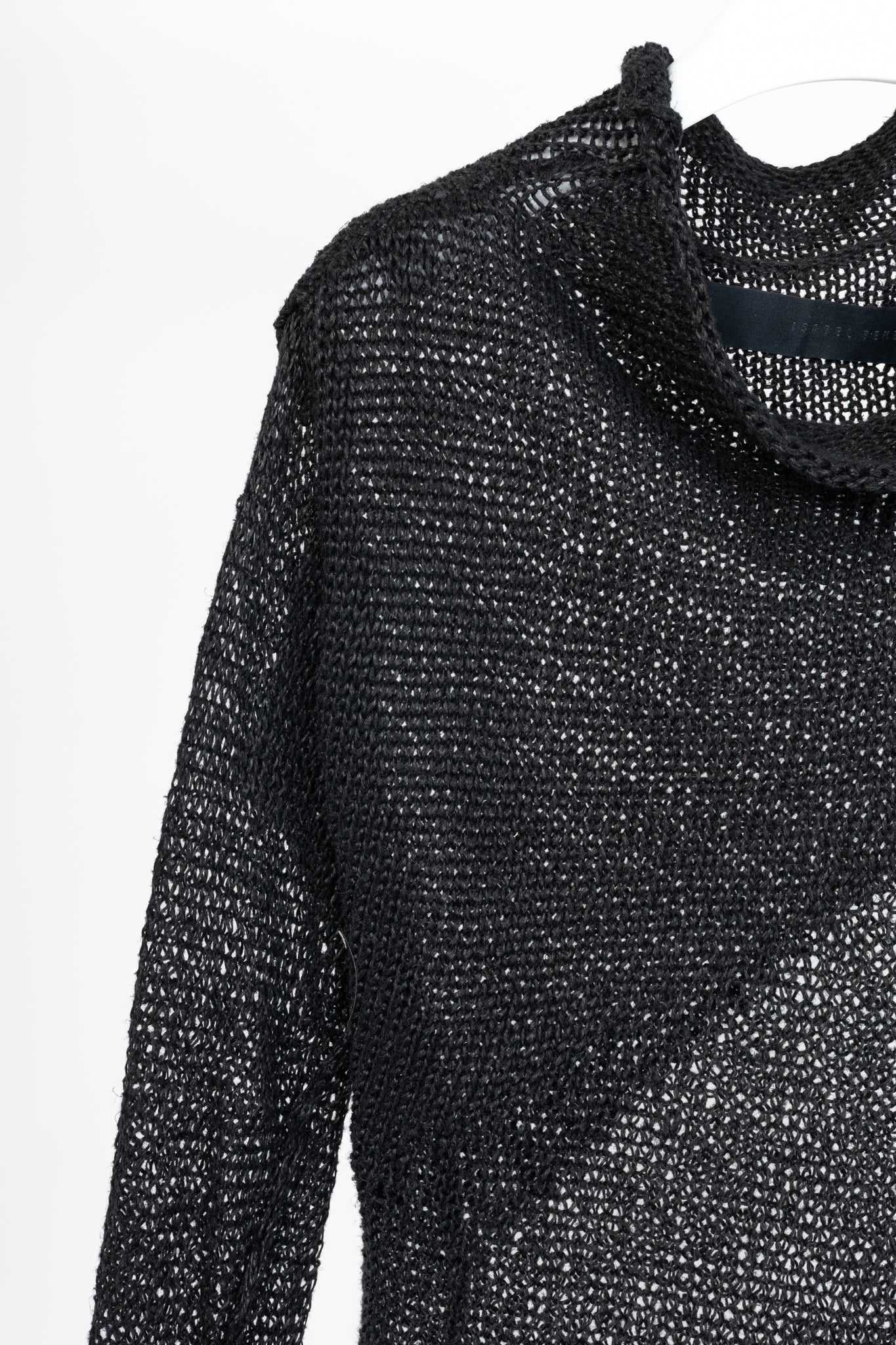 Isabel Benenato SS12 Black Linen Cowl Sweater