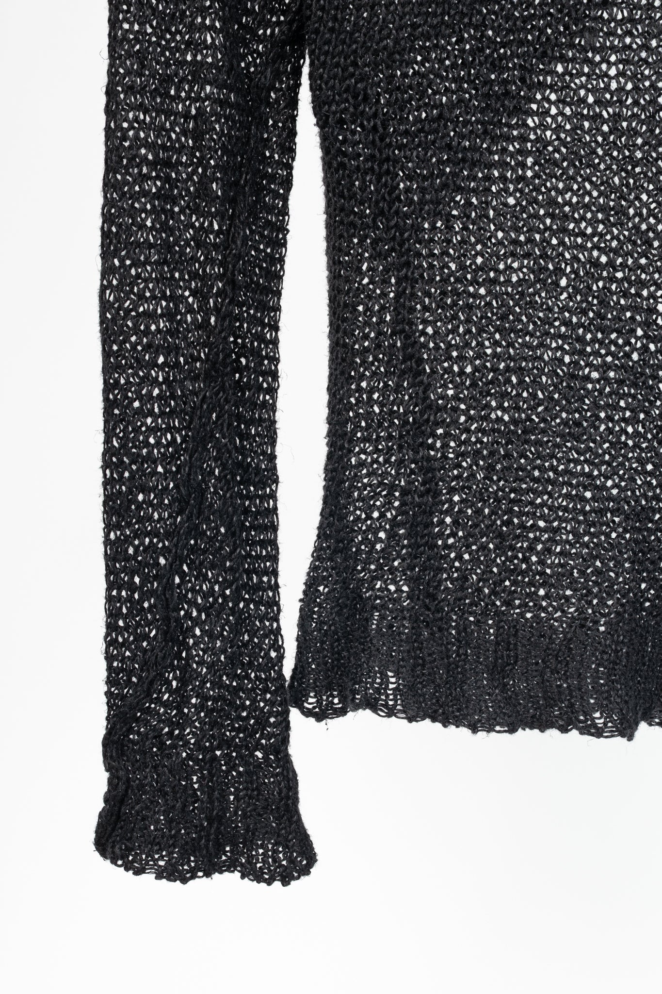 Isabel Benenato SS12 Black Linen Cowl Sweater