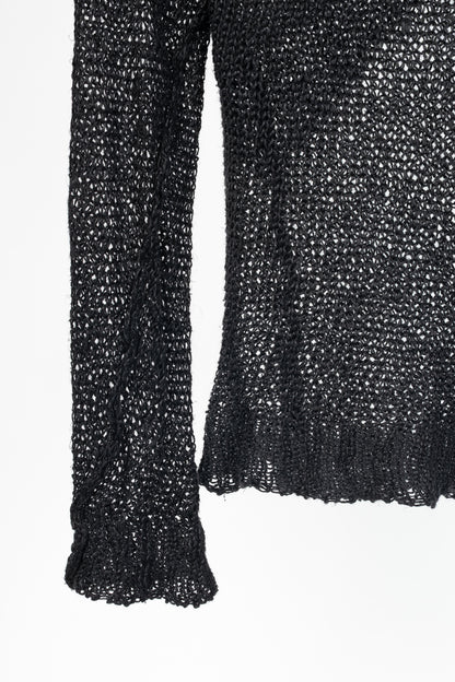 Isabel Benenato SS12 Black Linen Cowl Sweater