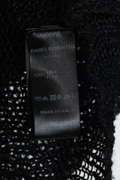 Isabel Benenato SS12 Black Linen Cowl Sweater